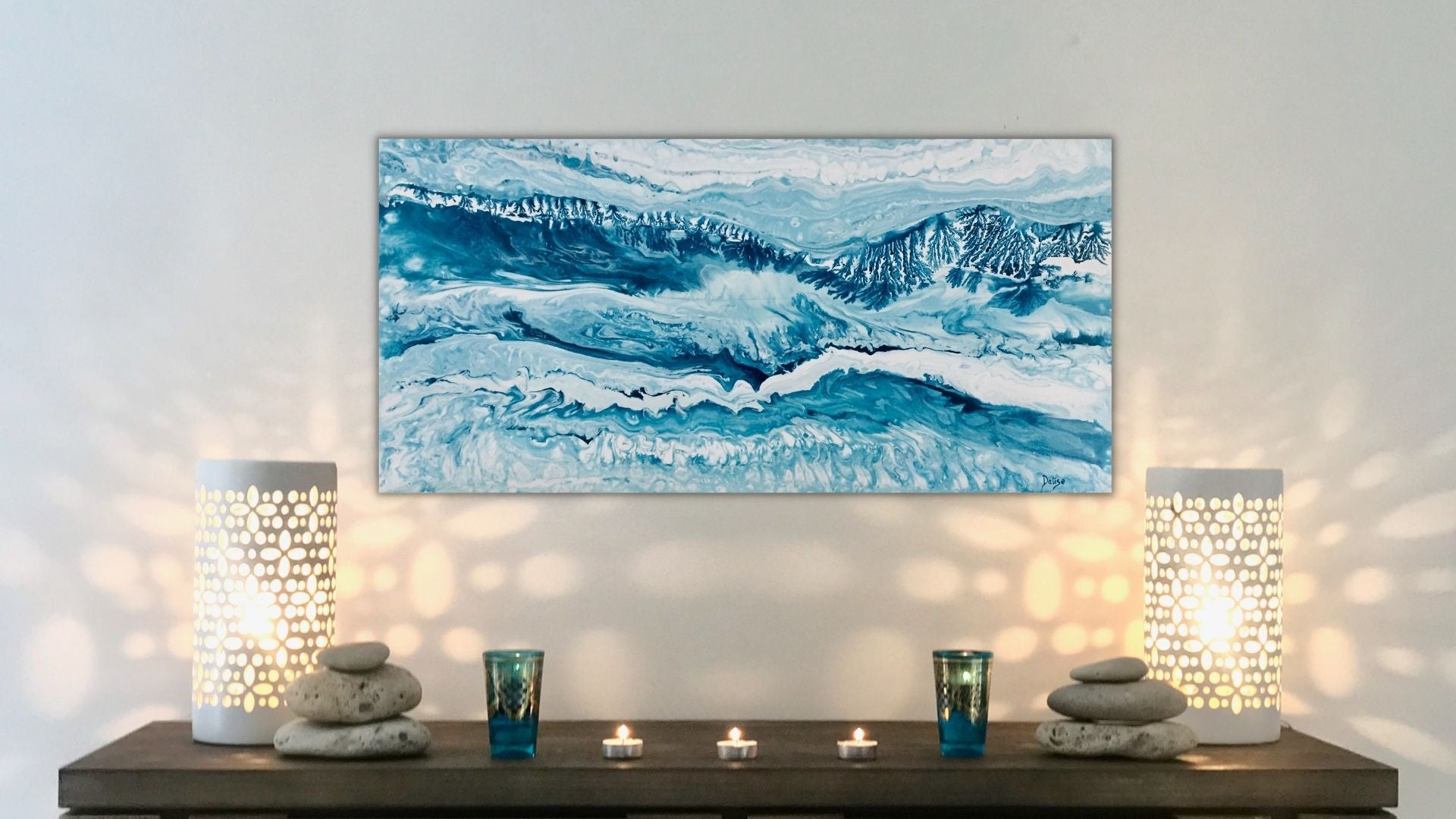 Arctic freeze is a painting by Louise D'Alise and features a serene arctic scene with cool blues and crisp whites